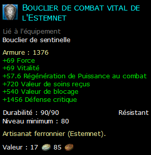 Bouclier de combat vital de l'Estemnet