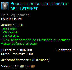 Bouclier de guerre combatif de l'Estemnet