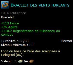 Bracelet des vents hurlants