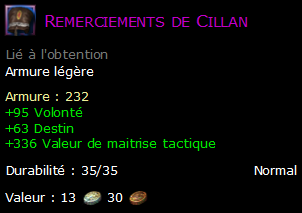 Remerciements de Cillan