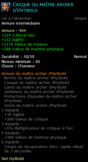 Casque du maître archer d'Hytbold