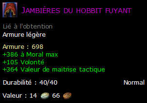 Jambières du hobbit fuyant