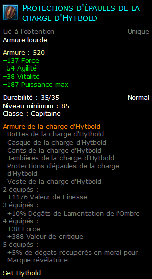 Protections d'épaules de la charge d'Hytbold