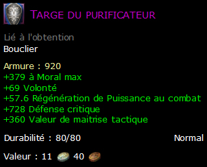 Targe du purificateur