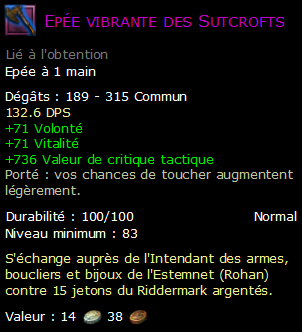 Epée vibrante des Sutcrofts