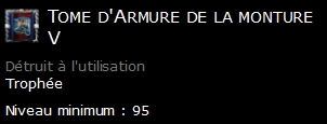 Tome d'Armure de la monture V