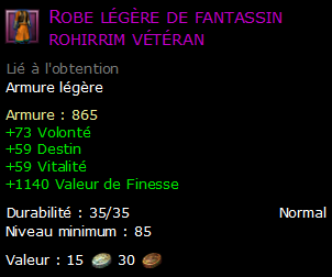 Robe légère de fantassin rohirrim vétéran