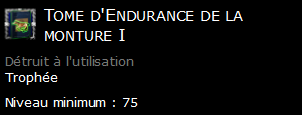 Tome d'Endurance de la monture I