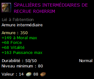 Spallières intermédiaires de recrue rohirrim