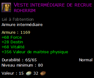 Veste intermédiaire de recrue rohirrim