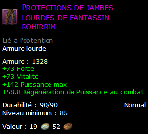 Protections de jambes lourdes de fantassin rohirrim