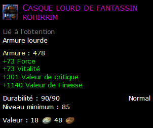 Casque lourd de fantassin rohirrim