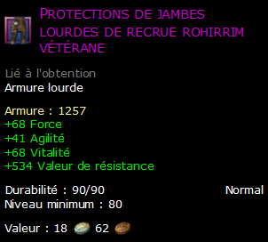 Protections de jambes lourdes de recrue rohirrim vétérane