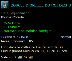 Boucle d'oreille du Roi déchu