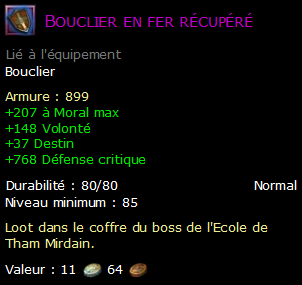 Bouclier en fer récupéré