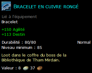 Bracelet en cuivre rongé