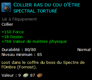 Collier ras du cou d'Etre spectral torturé