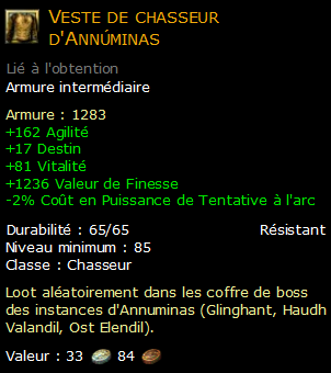 Veste de chasseur d'Annúminas