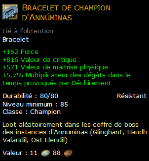 Bracelet de champion d'Annúminas