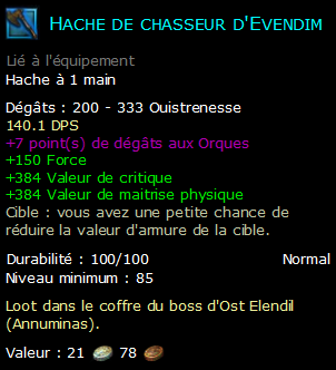 Hache de chasseur d'Evendim