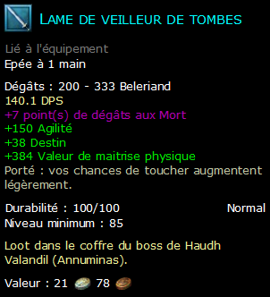 Lame de veilleur de tombes